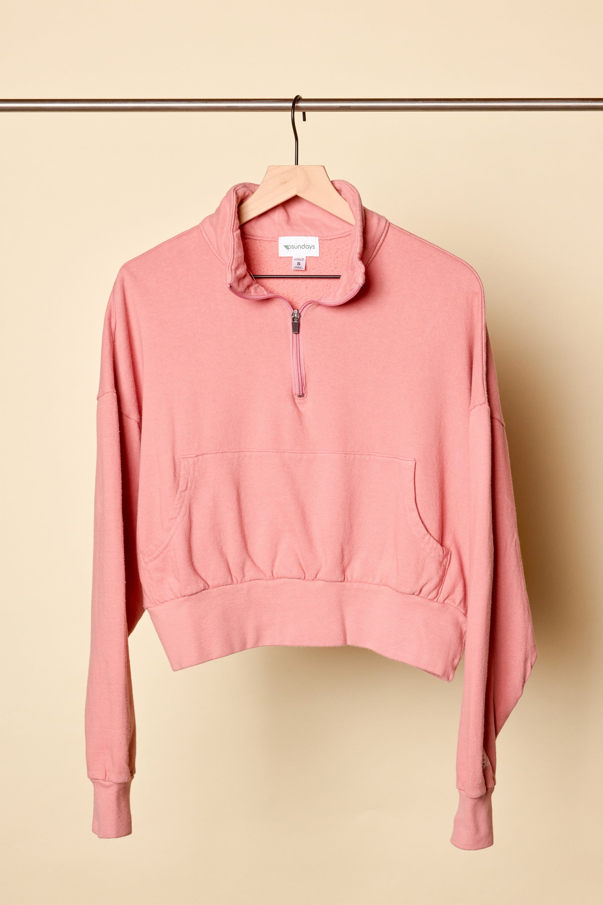 Crop Quarter Zip Sweatshirt